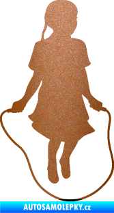 Samolepka Skákání přes švihadlo 004 pravá skipping rope měděná metalíza