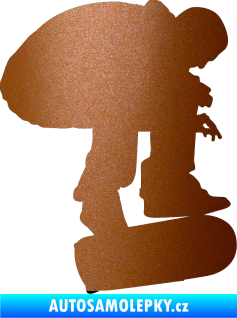 Samolepka Skateboard 001 pravá měděná metalíza