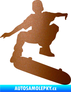 Samolepka Skateboard 004 pravá měděná metalíza