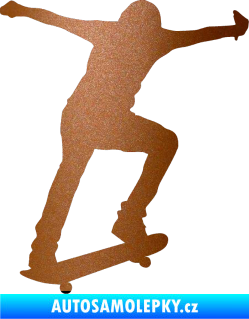 Samolepka Skateboard 006 pravá měděná metalíza