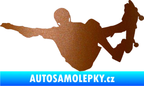 Samolepka Skateboard 007 levá měděná metalíza