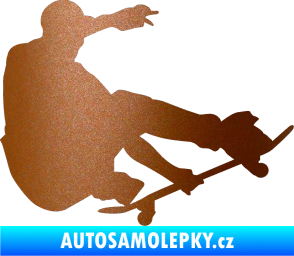 Samolepka Skateboard 009 pravá měděná metalíza