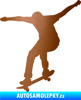 Samolepka Skateboard 011 levá měděná metalíza
