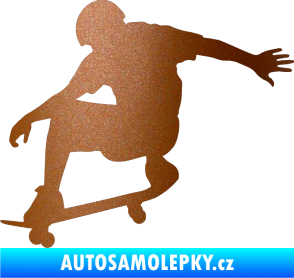 Samolepka Skateboard 012 levá měděná metalíza