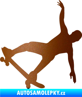Samolepka Skateboard 013 levá měděná metalíza