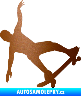 Samolepka Skateboard 013 pravá měděná metalíza