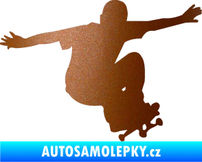 Samolepka Skateboard 014 pravá měděná metalíza