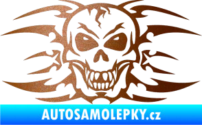 Samolepka Skeleton - lebka měděná metalíza