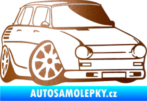 Samolepka Škoda 100 karikatura pravá měděná metalíza