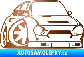 Samolepka Škoda 110r karikatura pravá měděná metalíza