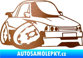 Samolepka Škoda 120 karikatura pravá měděná metalíza