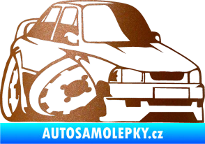 Samolepka Škoda 130 karikatura pravá měděná metalíza