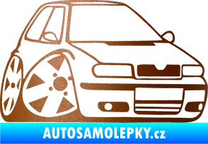 Samolepka Škoda Felicia karikatura pravá měděná metalíza