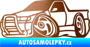 Samolepka Škoda Felicia korba karikatura levá měděná metalíza