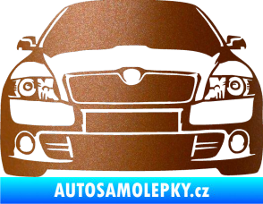 Samolepka Škoda Octavia 2 karikatura  měděná metalíza