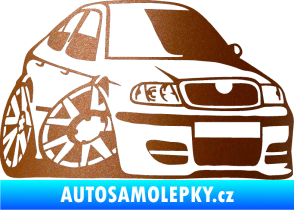 Samolepka Škoda Octavia karikatura pravá měděná metalíza