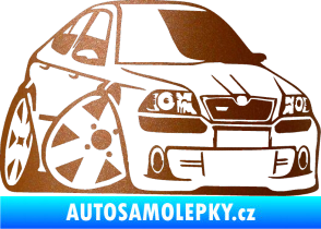 Samolepka Škoda Octavia RS karikatura pravá měděná metalíza