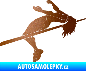 Samolepka Skok do výšky 001 pravá atletika měděná metalíza