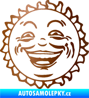 Samolepka Slunce usměvavá tvář měděná metalíza