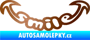 Samolepka Smile úsměv měděná metalíza