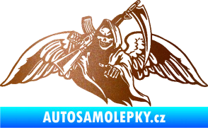 Samolepka Smrtka 016 levá s křídly a kosou měděná metalíza