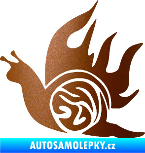 Samolepka Šnek s plameny levá měděná metalíza