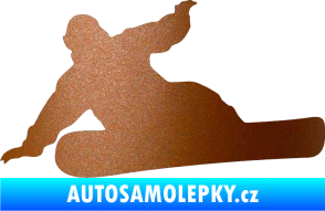 Samolepka Snowboard 001 levá měděná metalíza
