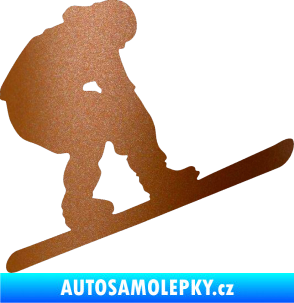 Samolepka Snowboard 002 pravá měděná metalíza