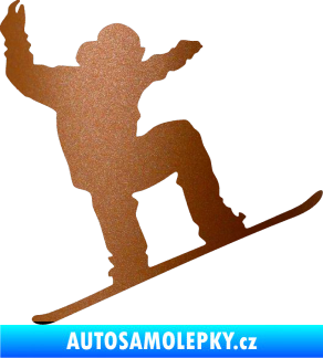 Samolepka Snowboard 003 pravá měděná metalíza