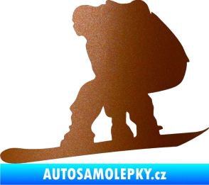 Samolepka Snowboard 010 levá měděná metalíza