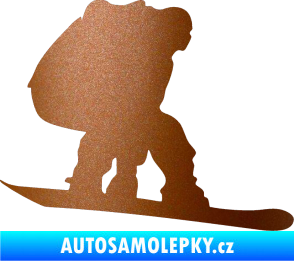 Samolepka Snowboard 010 pravá měděná metalíza