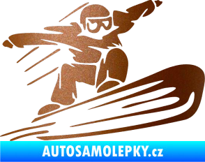 Samolepka Snowboard 014 pravá měděná metalíza