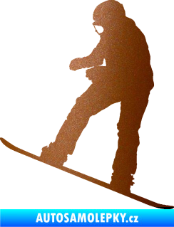 Samolepka Snowboard 030 levá měděná metalíza