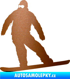 Samolepka Snowboard 034 levá měděná metalíza