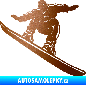 Samolepka Snowboard 038 levá měděná metalíza