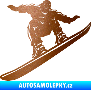 Samolepka Snowboard 038 pravá měděná metalíza