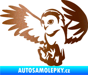 Samolepka Sova 006 levá měděná metalíza