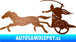 Samolepka Sparťanský bojovník 001 levá bojový vůz s koněm měděná metalíza