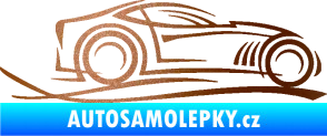 Samolepka Sportovní auto 002 pravá měděná metalíza