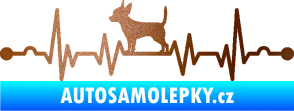 Samolepka Srdeční tep 006 levá čivava měděná metalíza