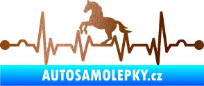 Samolepka Srdeční tep 010 levá  koník měděná metalíza