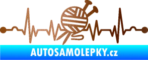 Samolepka Srdeční tep 016 levá pletení měděná metalíza