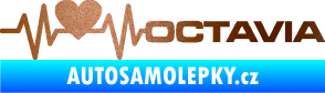 Samolepka Srdeční tep 019 pravá octavia měděná metalíza