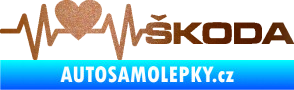 Samolepka Srdeční tep 025 pravá škoda měděná metalíza