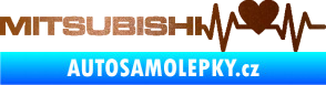 Samolepka Srdeční tep 082 levá Mitsubishi měděná metalíza