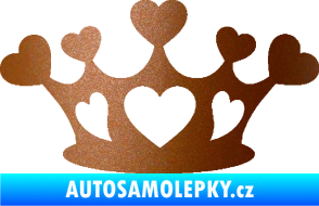 Samolepka Srdíčka korunka měděná metalíza