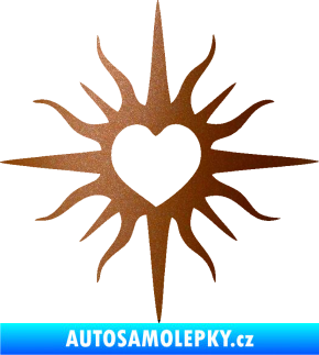 Samolepka Srdíčko 006 měděná metalíza