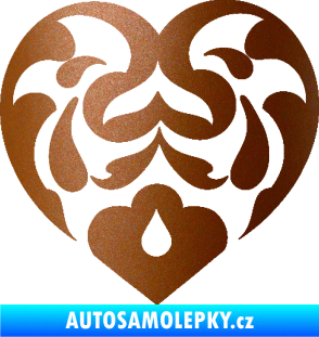 Samolepka Srdíčko 007 měděná metalíza