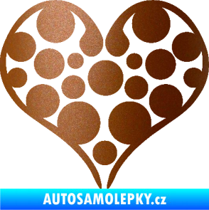 Samolepka Srdíčko 008 měděná metalíza
