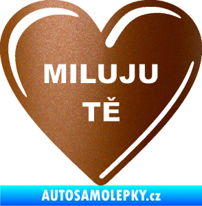 Samolepka Srdíčko 015 miluju tě měděná metalíza